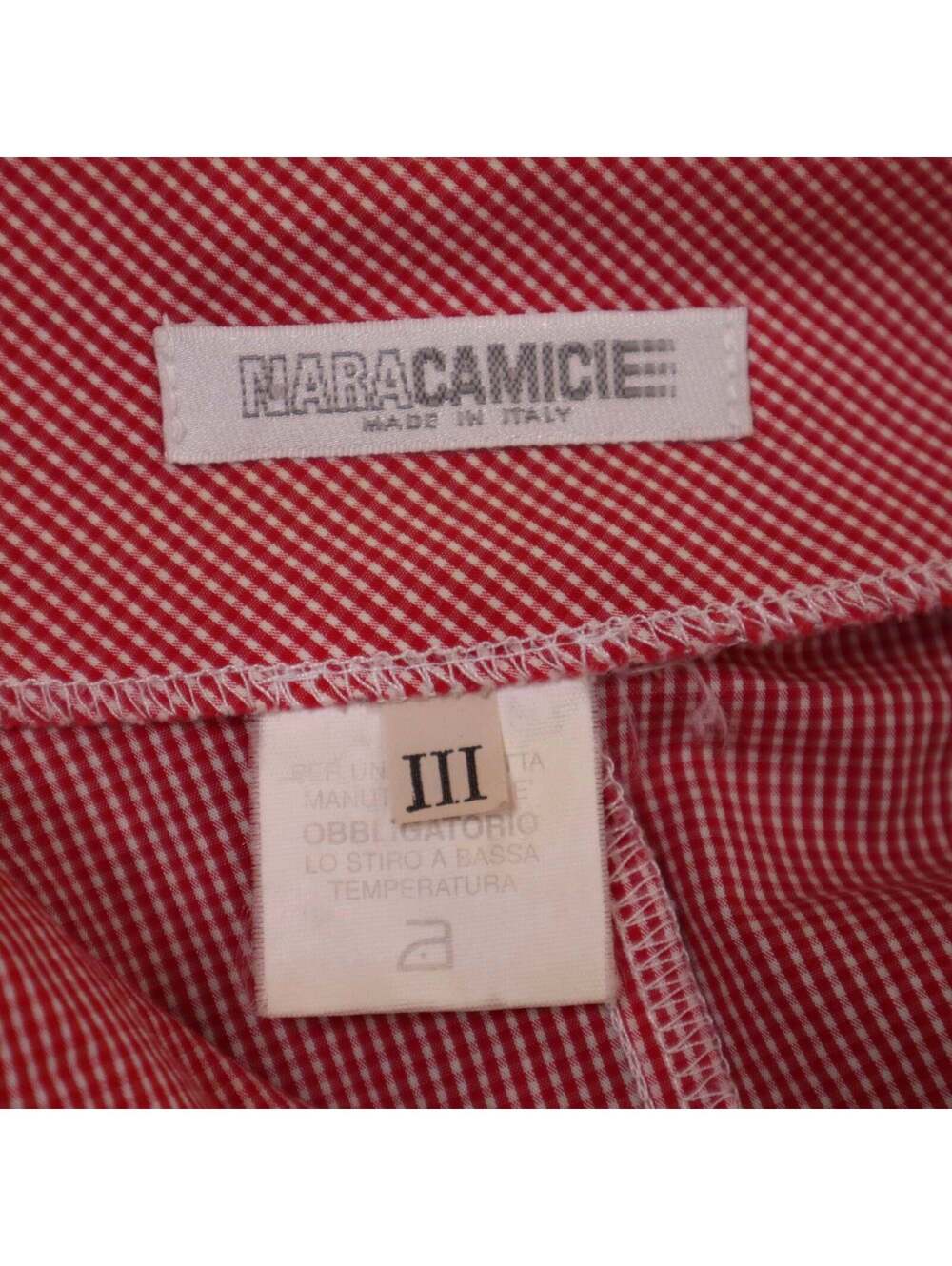 Y2K Italian Red Gingham Ruffle Blouse (M) - Picture 5 of 5